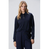 Network Kadın Lacivert Metal Düğmeli Sweatshirt Network Kadın Lacivert Metal Düğmeli Sweatshirt