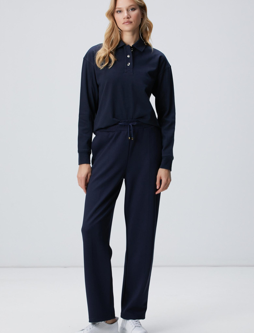 Network Kadın Lacivert Metal Düğmeli Sweatshirt Network Kadın Lacivert Metal Düğmeli Sweatshirt