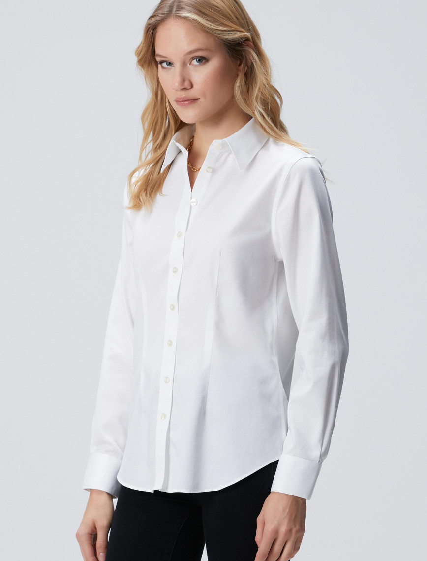 Network Kadın Non Iron Beyaz Gömlek Network Kadın Non Iron Beyaz Gömlek