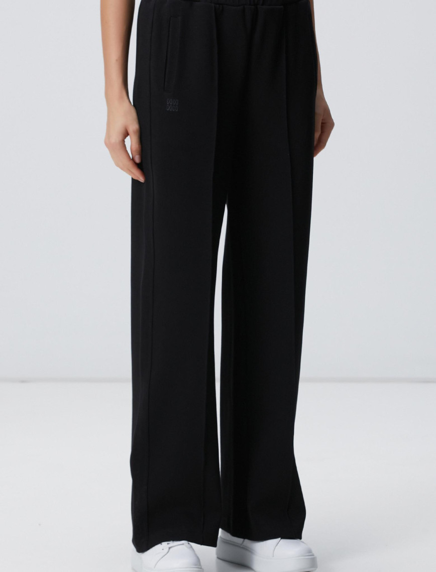 Network Kadın Siyah Bol Paça Basic Eşofman Network Kadın Siyah Bol Paça Basic Eşofman