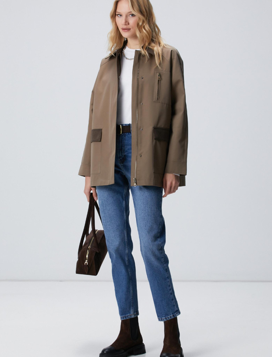 Network Kadın Haki Pardösü Network Kadın Haki Pardösü