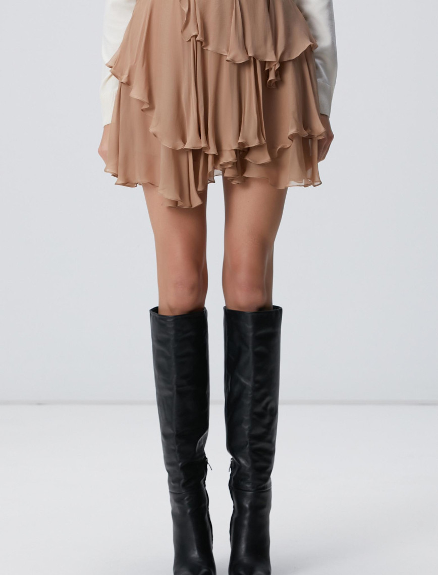 Network Kadın Vizon Şifon Mini Etek Network Kadın Vizon Şifon Mini Etek