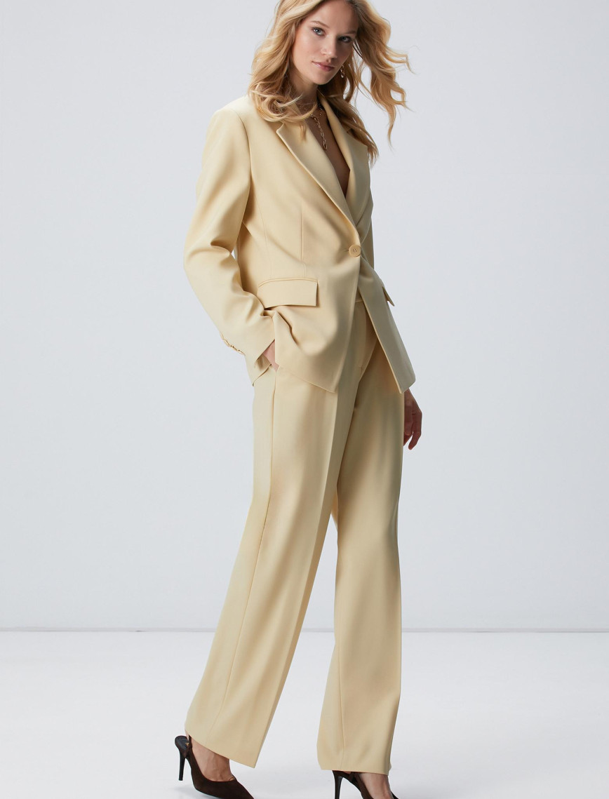 Network Kadın Sarı Yün Karışımlı Ceket Network Kadın Sarı Yün Karışımlı Ceket