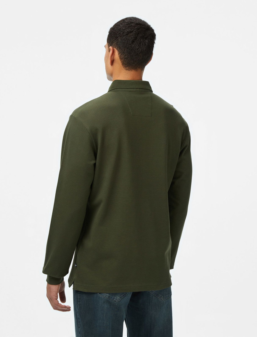 Nautica Erkek Yeşil Classic Fit Uzun Kollu Polo Yaka T-Shirt