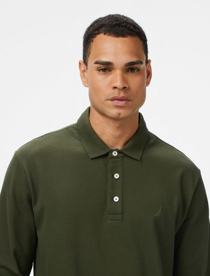 Nautica Erkek Yeşil Classic Fit Uzun Kollu Polo Yaka T-Shirt