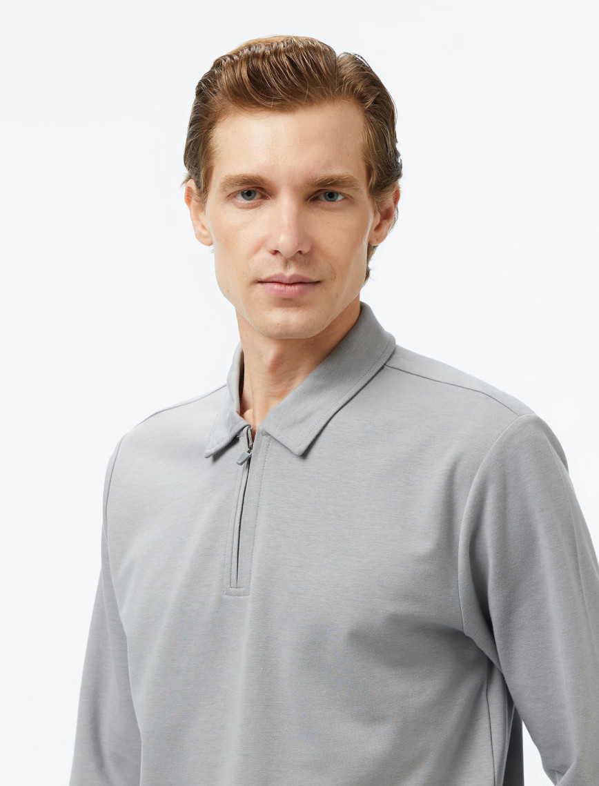 Nautica Erkek Gri Classic Fit Uzun Kollu Polo Yaka T-Shirt Nautica Erkek Gri Classic Fit Uzun Kollu Polo Yaka T-Shirt