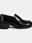 Kadın Siyah Topuklu Deri Loafer