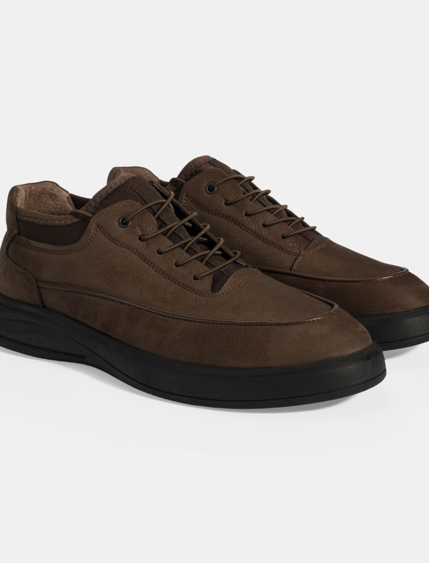 Erkek Kahve Bağcıklı Nubuk Deri Spor Ayakkabı Erkek Kahve Bağcıklı Nubuk Deri Spor Ayakkabı