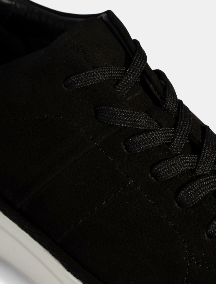 Erkek Siyah Bağcıklı Günlük Nubuk Deri Ayakkabı Erkek Siyah Bağcıklı Günlük Nubuk Deri Ayakkabı