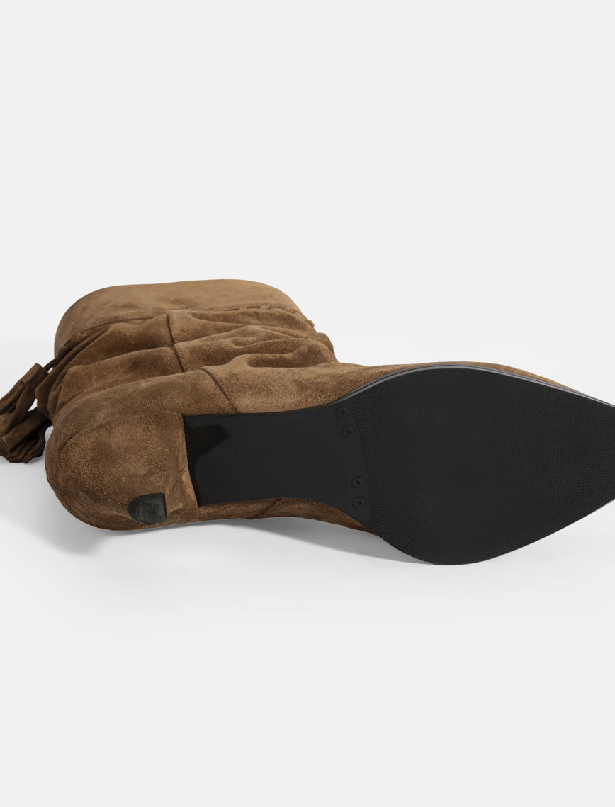 Kadın Taba Püskül Detaylı Süet Topuklu Bot Kadın Taba Püskül Detaylı Süet Topuklu Bot