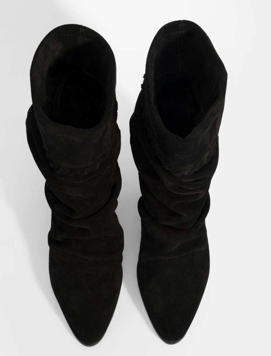 Kadın Siyah Püskül Detaylı Süet Topuklu Bot Kadın Siyah Püskül Detaylı Süet Topuklu Bot