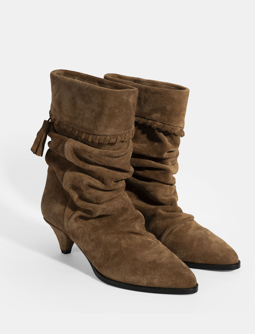 Kadın Taba Püskül Detaylı Süet Topuklu Bot Kadın Taba Püskül Detaylı Süet Topuklu Bot