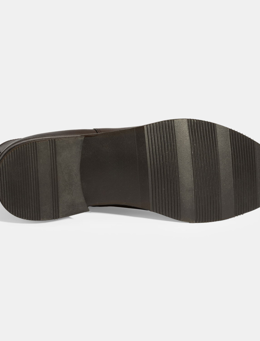 Erkek Kahve Lastik Detaylı Deri Bot Erkek Kahve Lastik Detaylı Deri Bot