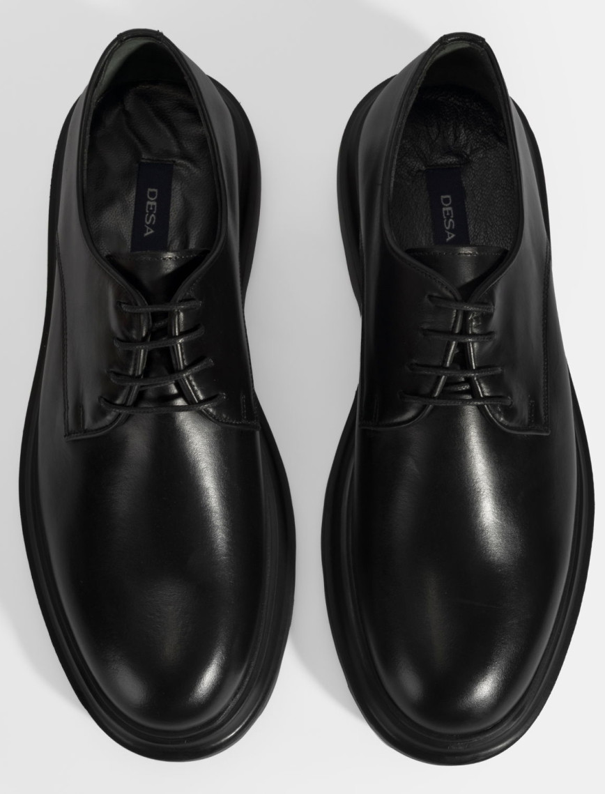 Erkek Siyah Bağcıklı Deri Klasik Ayakkabı Erkek Siyah Bağcıklı Deri Klasik Ayakkabı