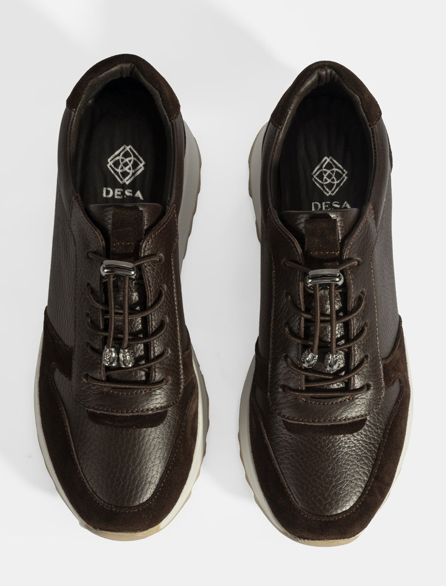 Kadın Kahve Bağcıklı Deri Spor Ayakkabı Kadın Kahve Bağcıklı Deri Spor Ayakkabı