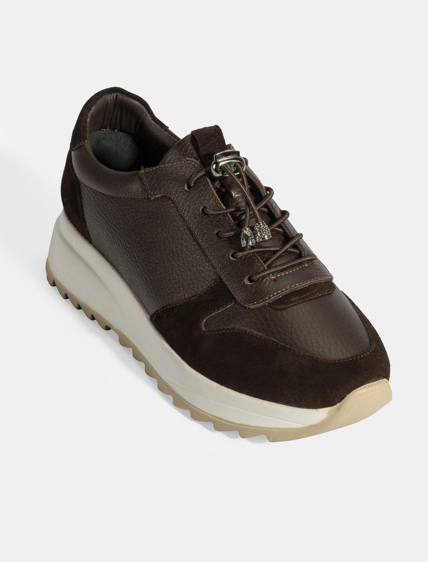 Kadın Kahve Bağcıklı Deri Spor Ayakkabı Kadın Kahve Bağcıklı Deri Spor Ayakkabı