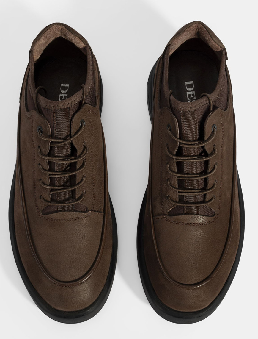 Erkek Kahve Bağcıklı Nubuk Deri Spor Ayakkabı Erkek Kahve Bağcıklı Nubuk Deri Spor Ayakkabı