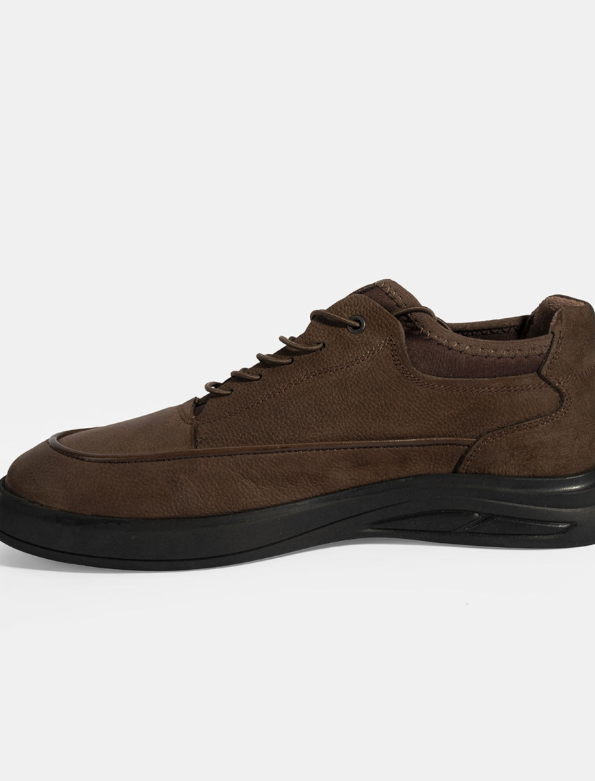 Erkek Kahve Bağcıklı Nubuk Deri Spor Ayakkabı Erkek Kahve Bağcıklı Nubuk Deri Spor Ayakkabı