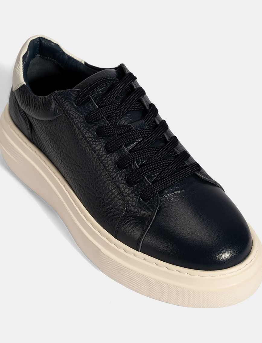 Erkek Lacivert Bağcıklı Deri Günlük Ayakkabı Erkek Lacivert Bağcıklı Deri Günlük Ayakkabı