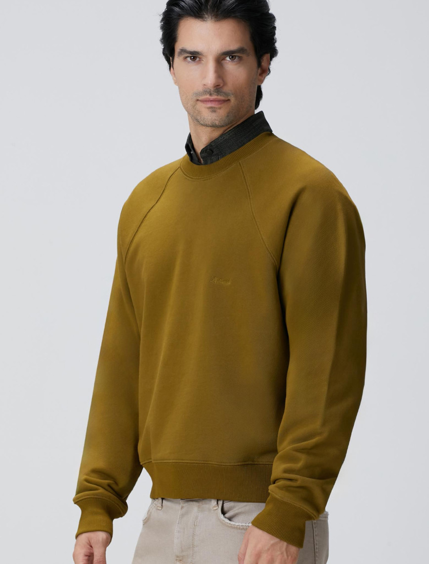 Network Erkek Yağ Yeşili Nakış Detaylı Sweatshirt Network Erkek Yağ Yeşili Nakış Detaylı Sweatshirt