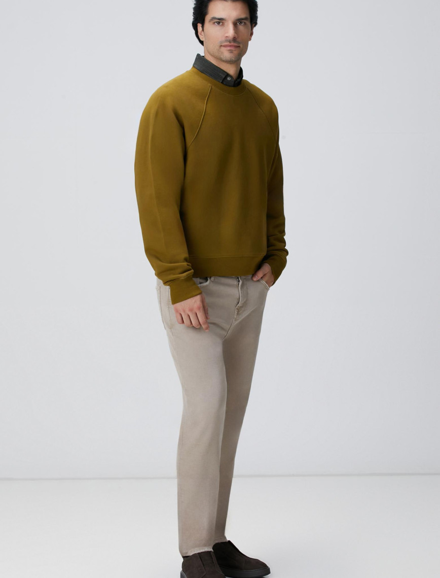 Network Erkek Yağ Yeşili Nakış Detaylı Sweatshirt Network Erkek Yağ Yeşili Nakış Detaylı Sweatshirt