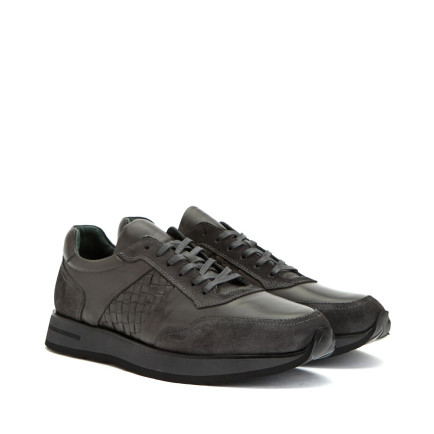 George Hogg Erkek Antrasit Deri Sneaker