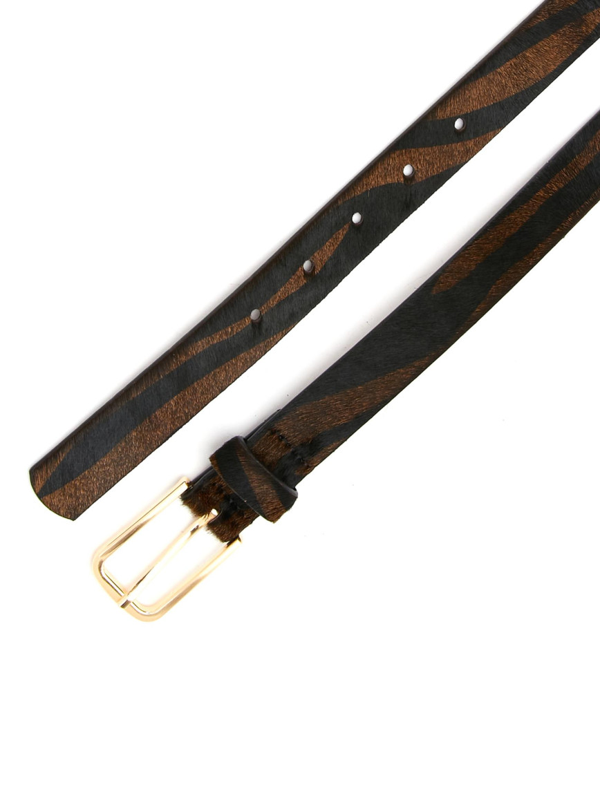 George Hogg Kadın Zebra Desenli Deri Kemer George Hogg Kadın Zebra Desenli Deri Kemer