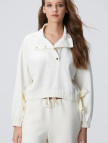 Network Kadın Kırık Beyaz Çıtçıt Detaylı Sweatshirt