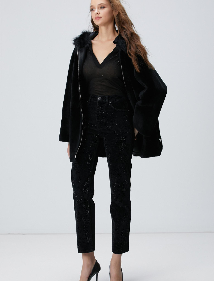 Network Kadın Siyah Kadife Denim Pantolon Network Kadın Siyah Kadife Denim Pantolon