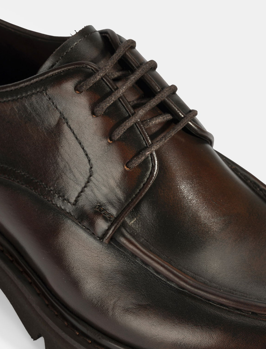 Erkek Kahve Bağcıklı Deri Günlük Ayakkabı Erkek Kahve Bağcıklı Deri Günlük Ayakkabı