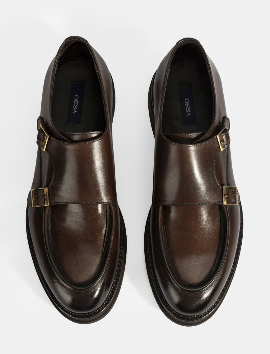 Erkek Kahve Metal Toka Detaylı Deri Klasik Ayakkabı Erkek Kahve Metal Toka Detaylı Deri Klasik Ayakkabı