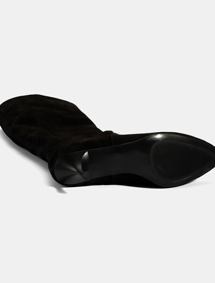 Kadın Siyah Süet Deri Çizme Kadın Siyah Süet Deri Çizme