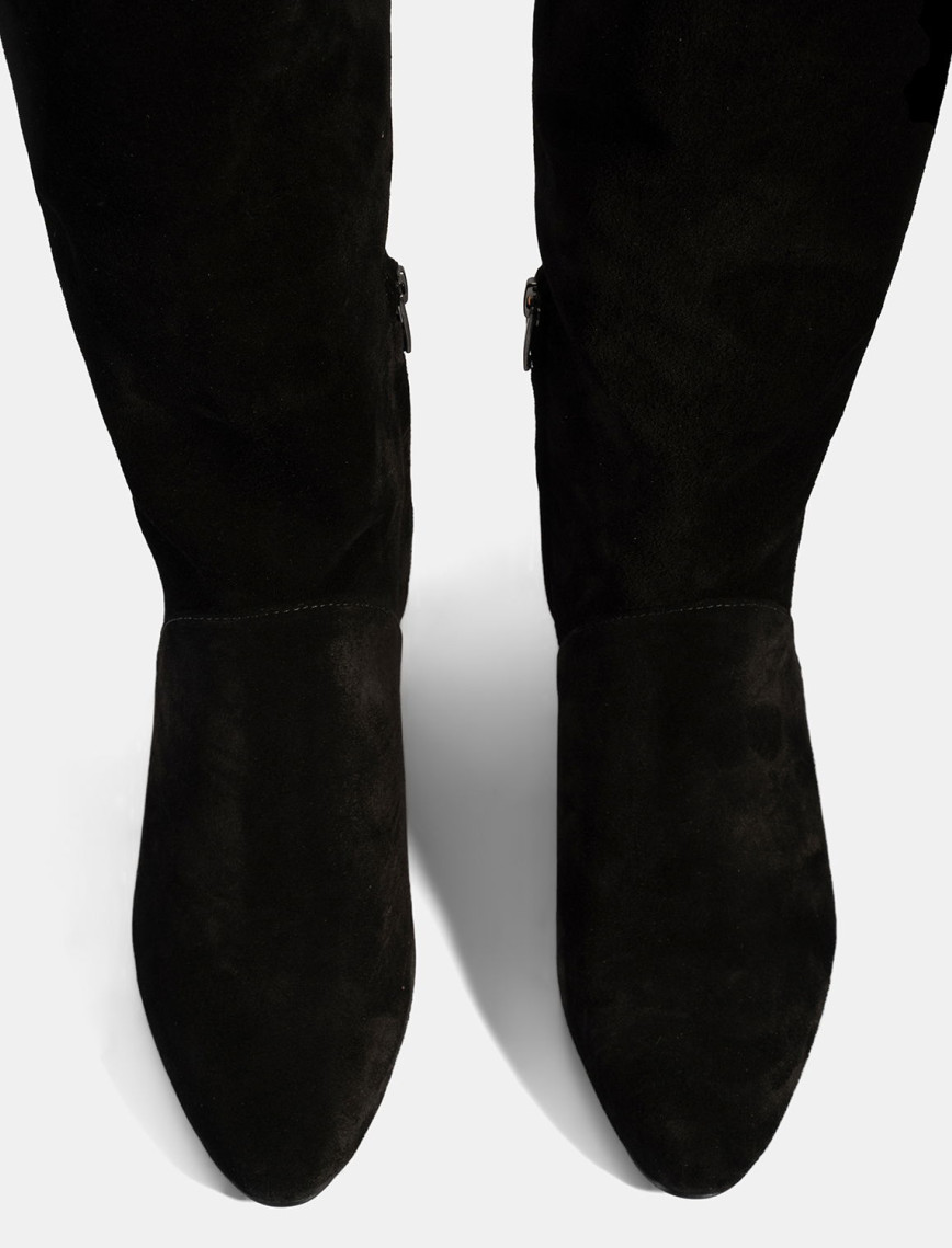 Kadın Siyah Süet Deri Çizme Kadın Siyah Süet Deri Çizme