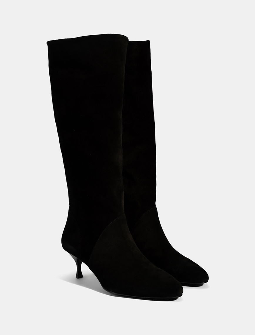 Kadın Siyah Süet Deri Çizme Kadın Siyah Süet Deri Çizme