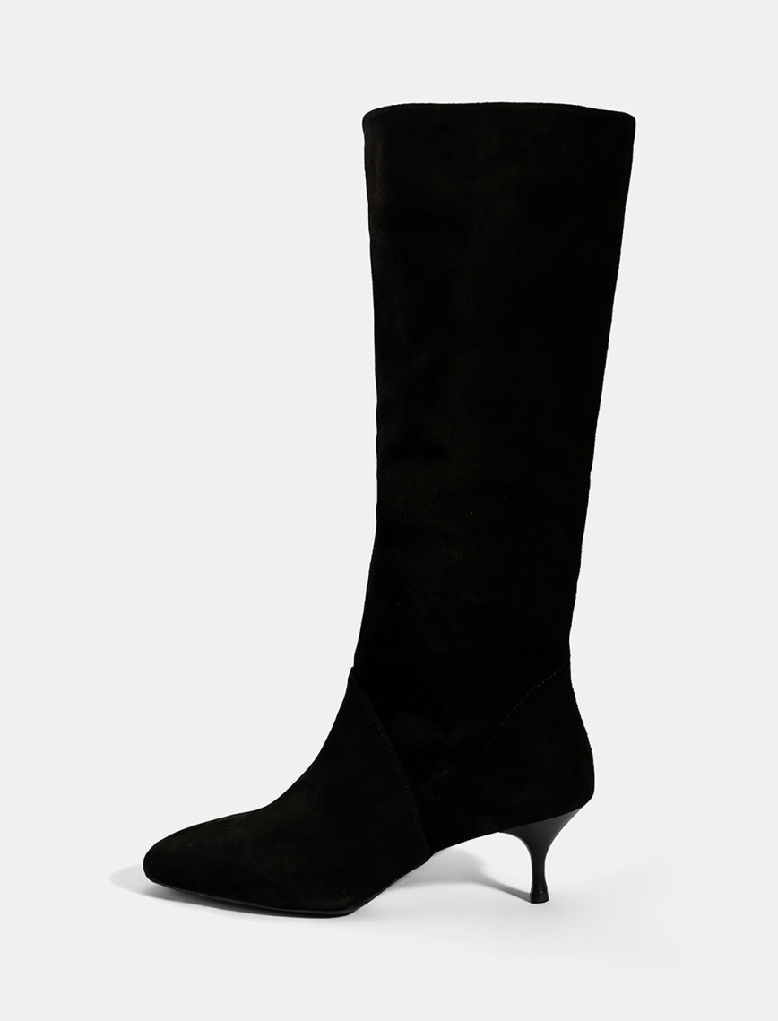 Kadın Siyah Süet Deri Çizme Kadın Siyah Süet Deri Çizme