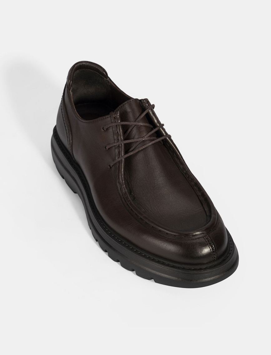 Erkek Kahve Bağcıklı Deri Klasik Ayakkabı Erkek Kahve Bağcıklı Deri Klasik Ayakkabı