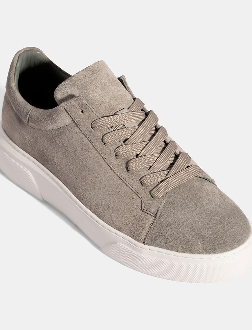 Erkek Gri Bağcıklı Deri Günlük Ayakkabı Erkek Gri Bağcıklı Deri Günlük Ayakkabı