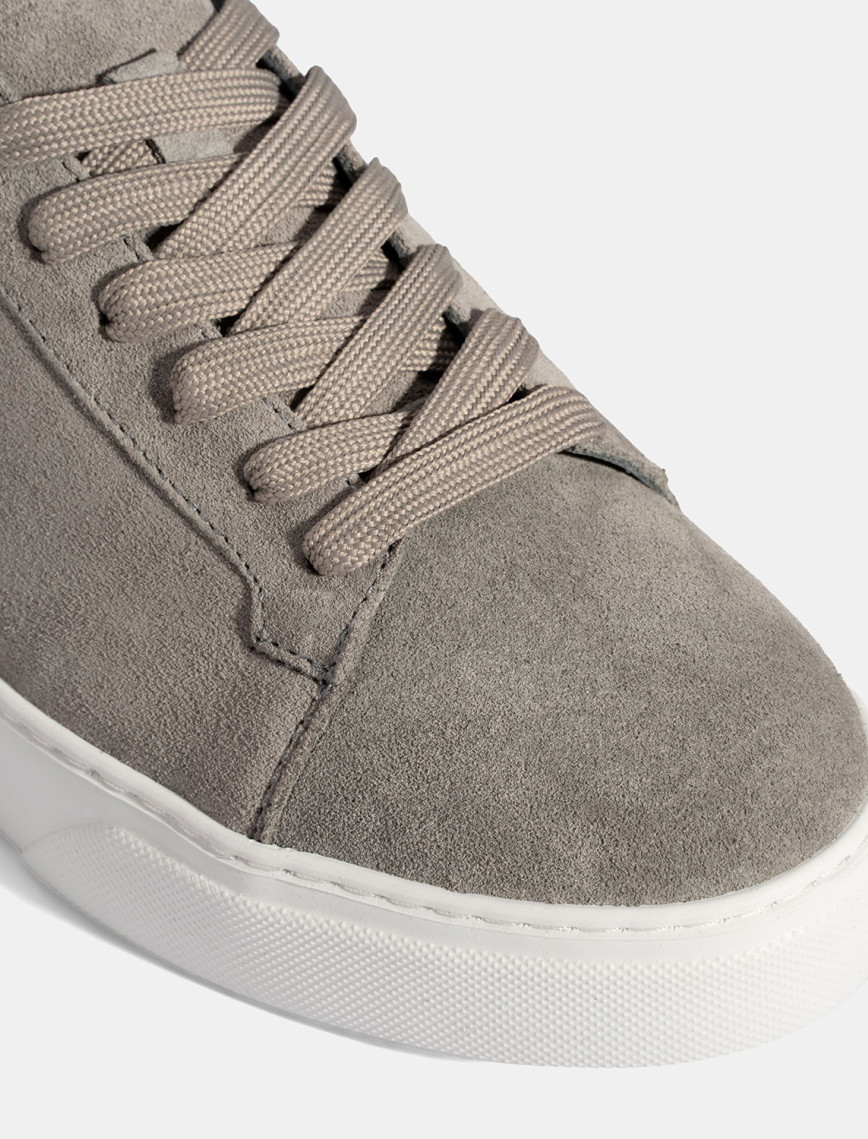 Erkek Gri Bağcıklı Deri Günlük Ayakkabı Erkek Gri Bağcıklı Deri Günlük Ayakkabı