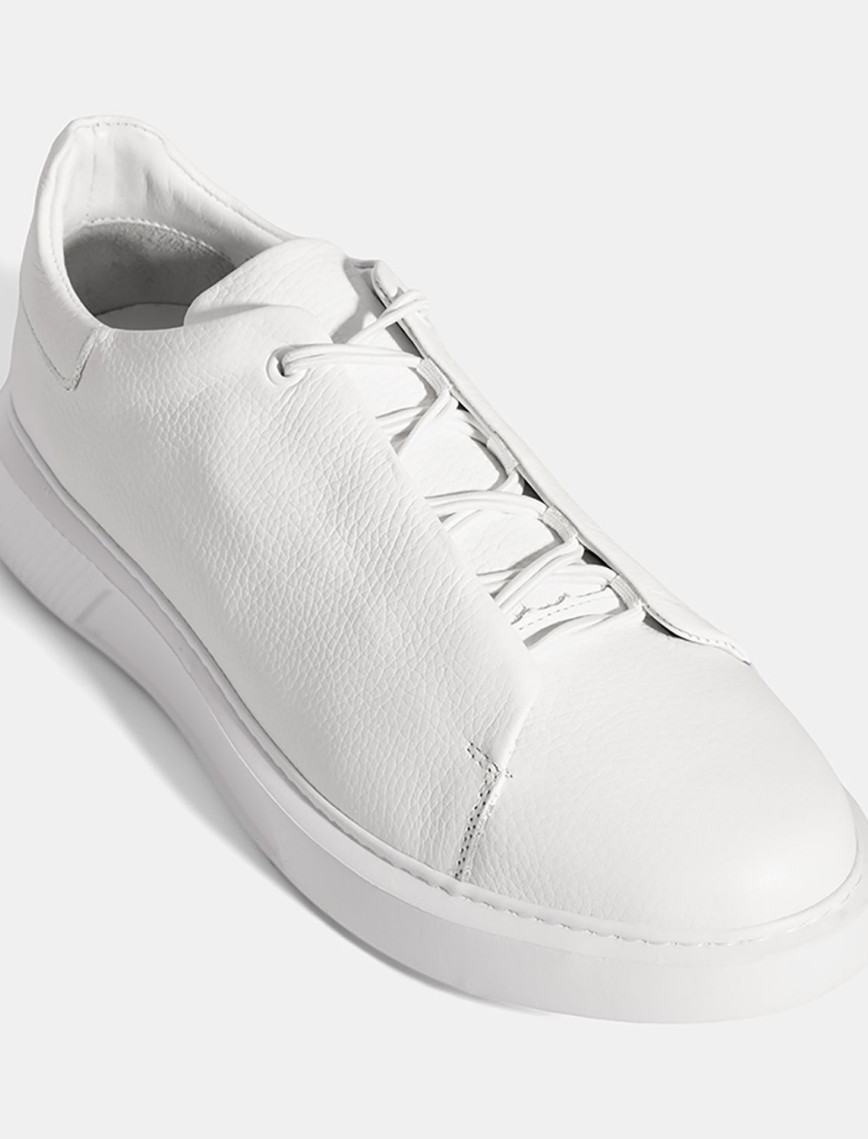 Erkek Beyaz Bağcıklı Deri Günlük Ayakkabı Erkek Beyaz Bağcıklı Deri Günlük Ayakkabı