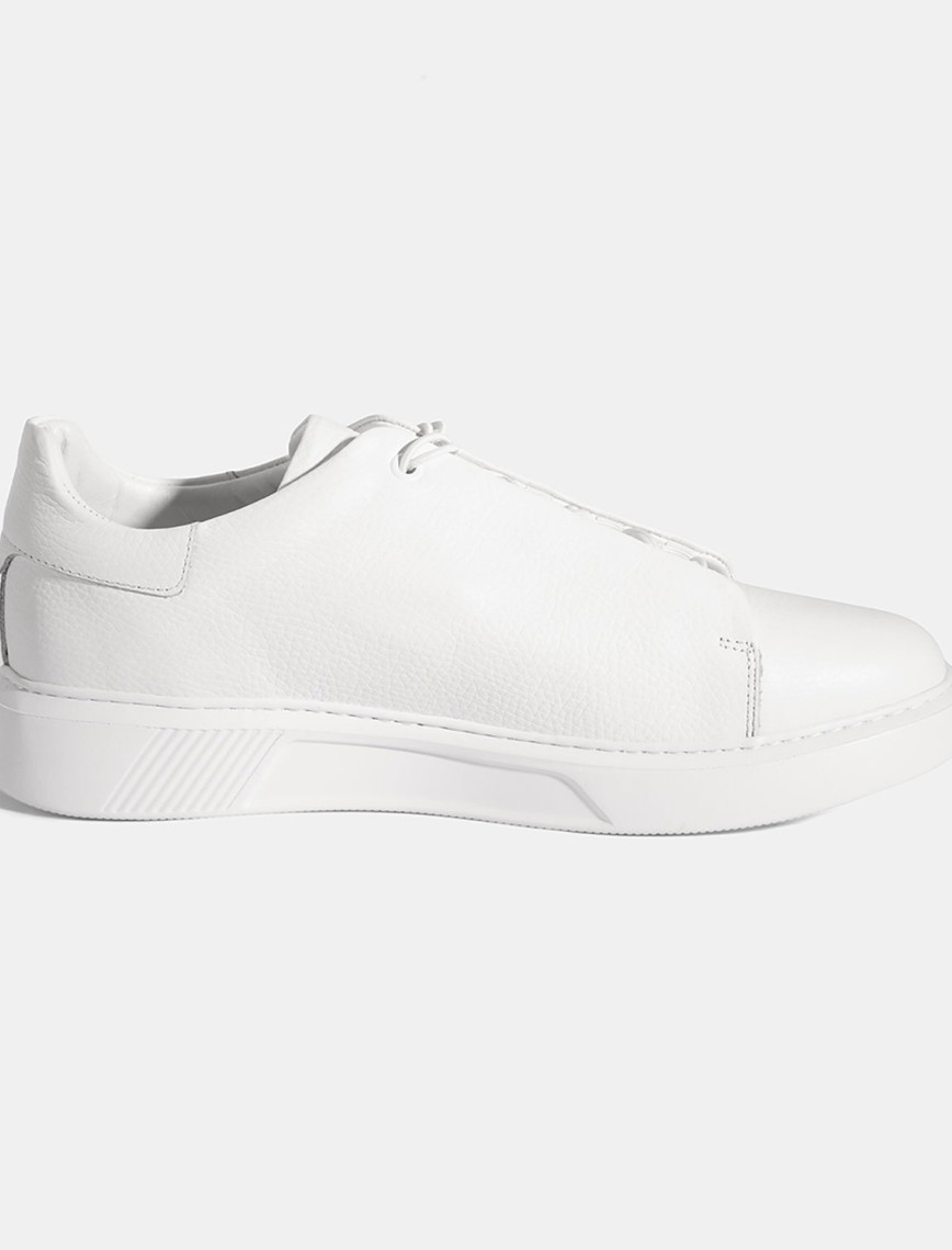 Erkek Beyaz Bağcıklı Deri Günlük Ayakkabı Erkek Beyaz Bağcıklı Deri Günlük Ayakkabı