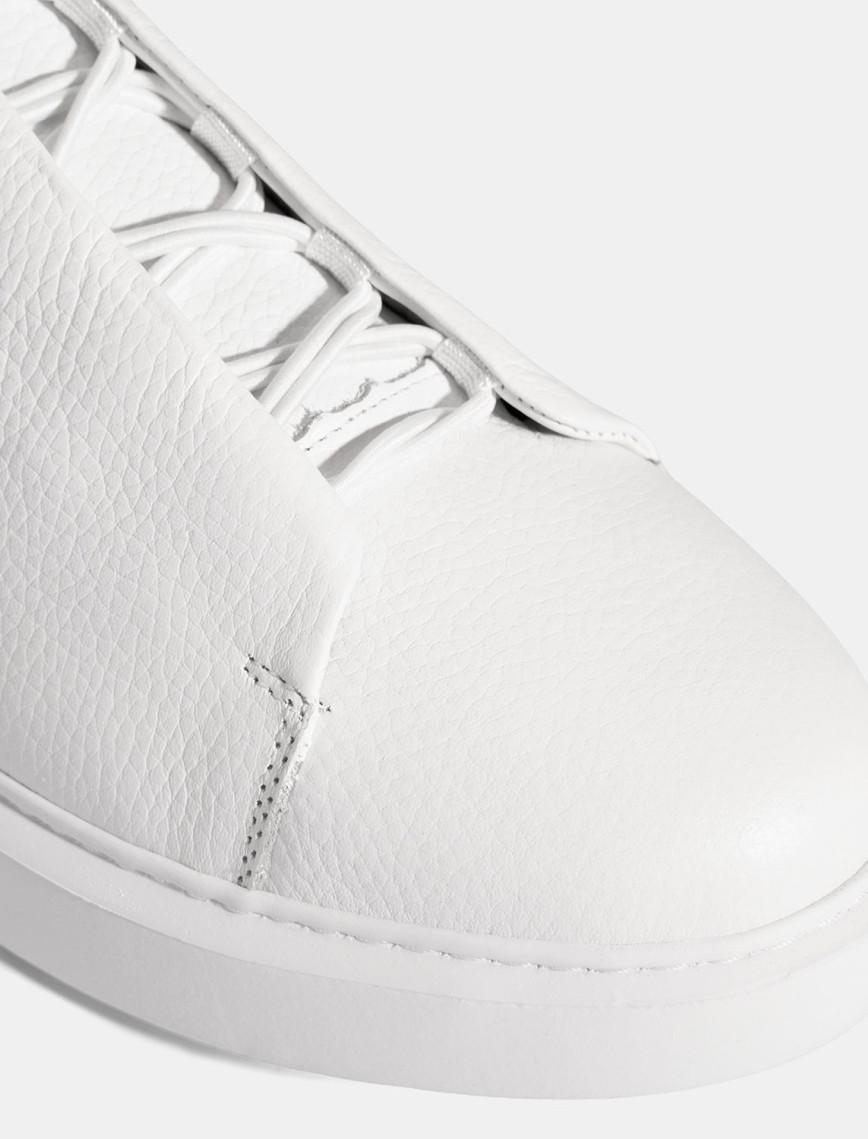 Erkek Beyaz Bağcıklı Deri Günlük Ayakkabı Erkek Beyaz Bağcıklı Deri Günlük Ayakkabı