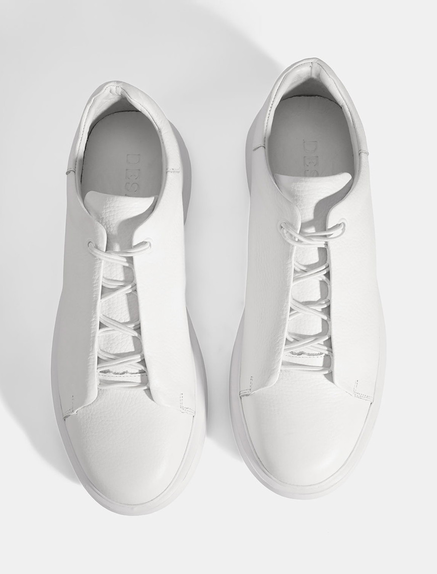 Erkek Beyaz Bağcıklı Deri Günlük Ayakkabı Erkek Beyaz Bağcıklı Deri Günlük Ayakkabı