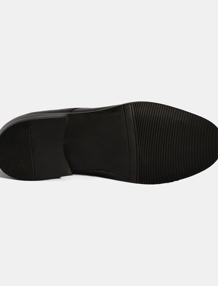 Kadın Siyah Mavi Bağcık Detaylı Deri Klasik Ayakkabı Kadın Siyah Mavi Bağcık Detaylı Deri Klasik Ayakkabı