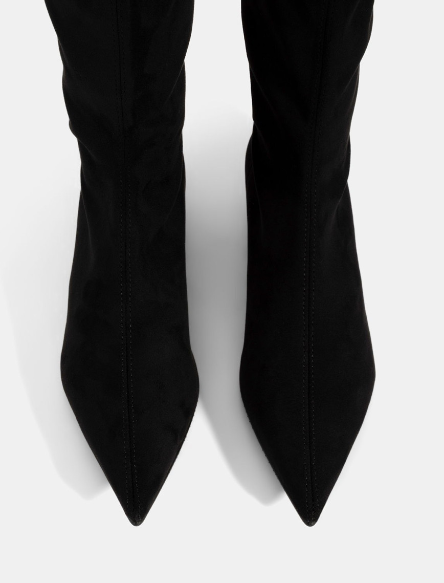 Kadın Siyah Sivri Burunlu Topuklu Stretch Çizme Kadın Siyah Sivri Burunlu Topuklu Stretch Çizme