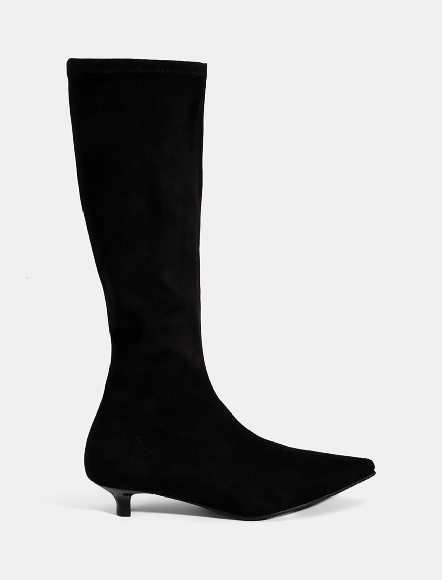 Kadın Siyah Sivri Burunlu Topuklu Stretch Çizme Kadın Siyah Sivri Burunlu Topuklu Stretch Çizme