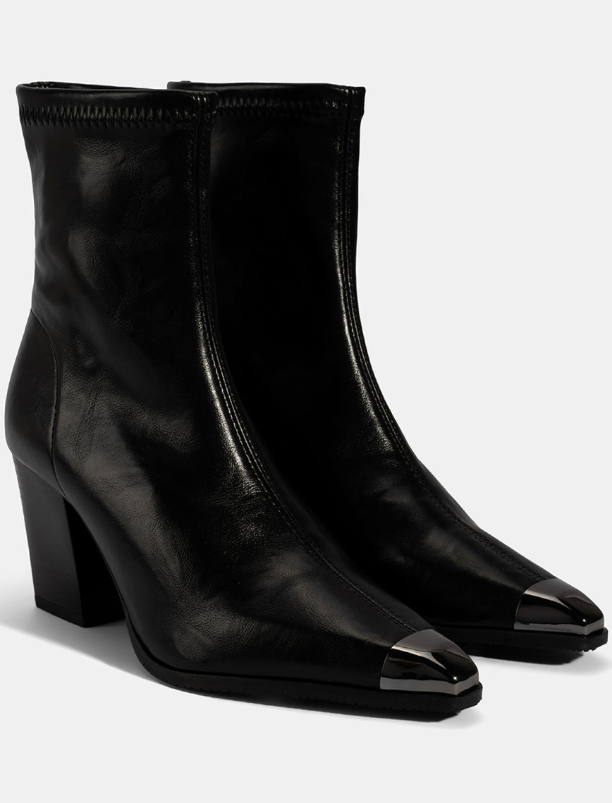 Kadın Taba Metal Burun Detaylı Topuklu Stretch Bot Kadın Taba Metal Burun Detaylı Topuklu Stretch Bot