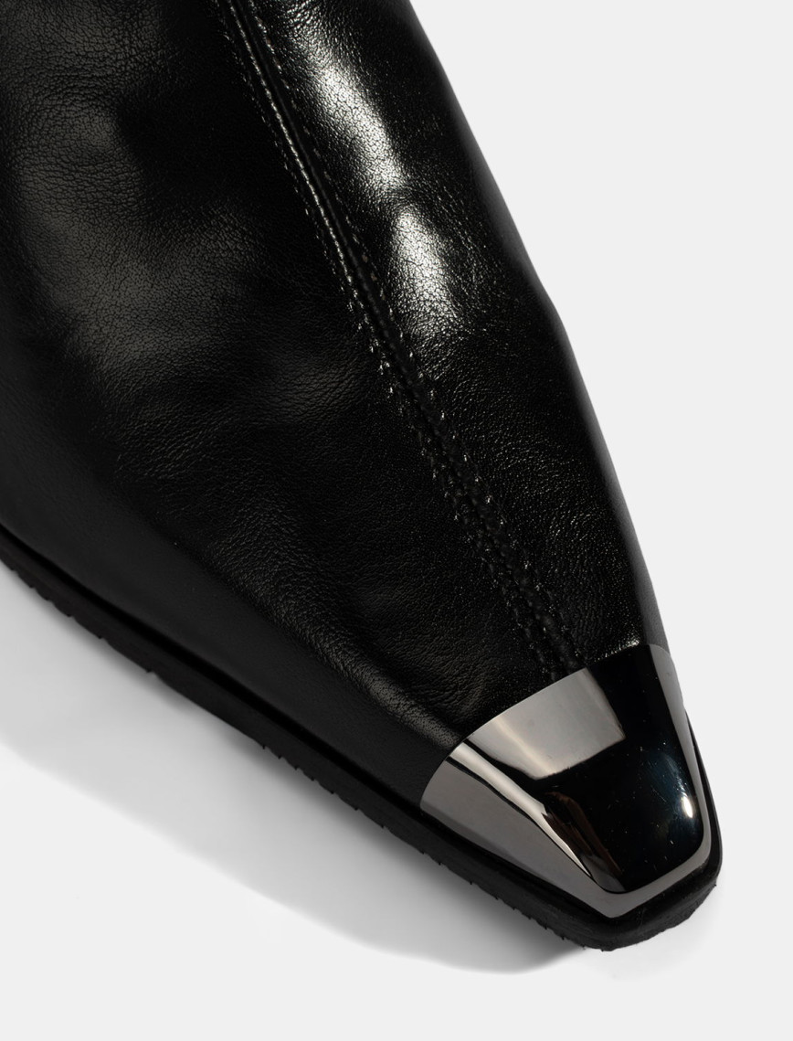 Kadın Siyah Metal Burun Detaylı Topuklu Stretch Bot Kadın Siyah Metal Burun Detaylı Topuklu Stretch Bot