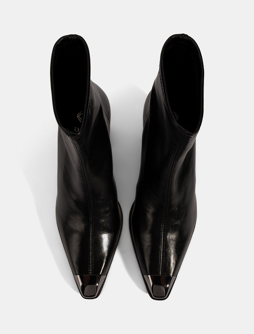 Kadın Siyah Metal Burun Detaylı Topuklu Stretch Bot Kadın Siyah Metal Burun Detaylı Topuklu Stretch Bot