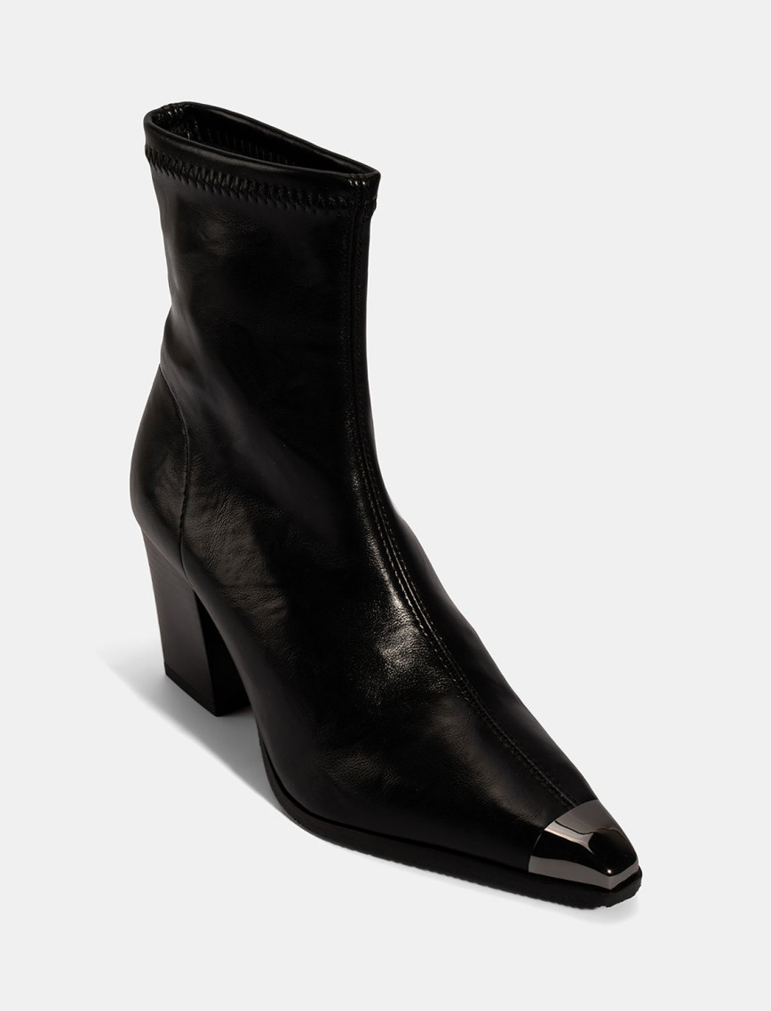 Kadın Siyah Metal Burun Detaylı Topuklu Stretch Bot Kadın Siyah Metal Burun Detaylı Topuklu Stretch Bot