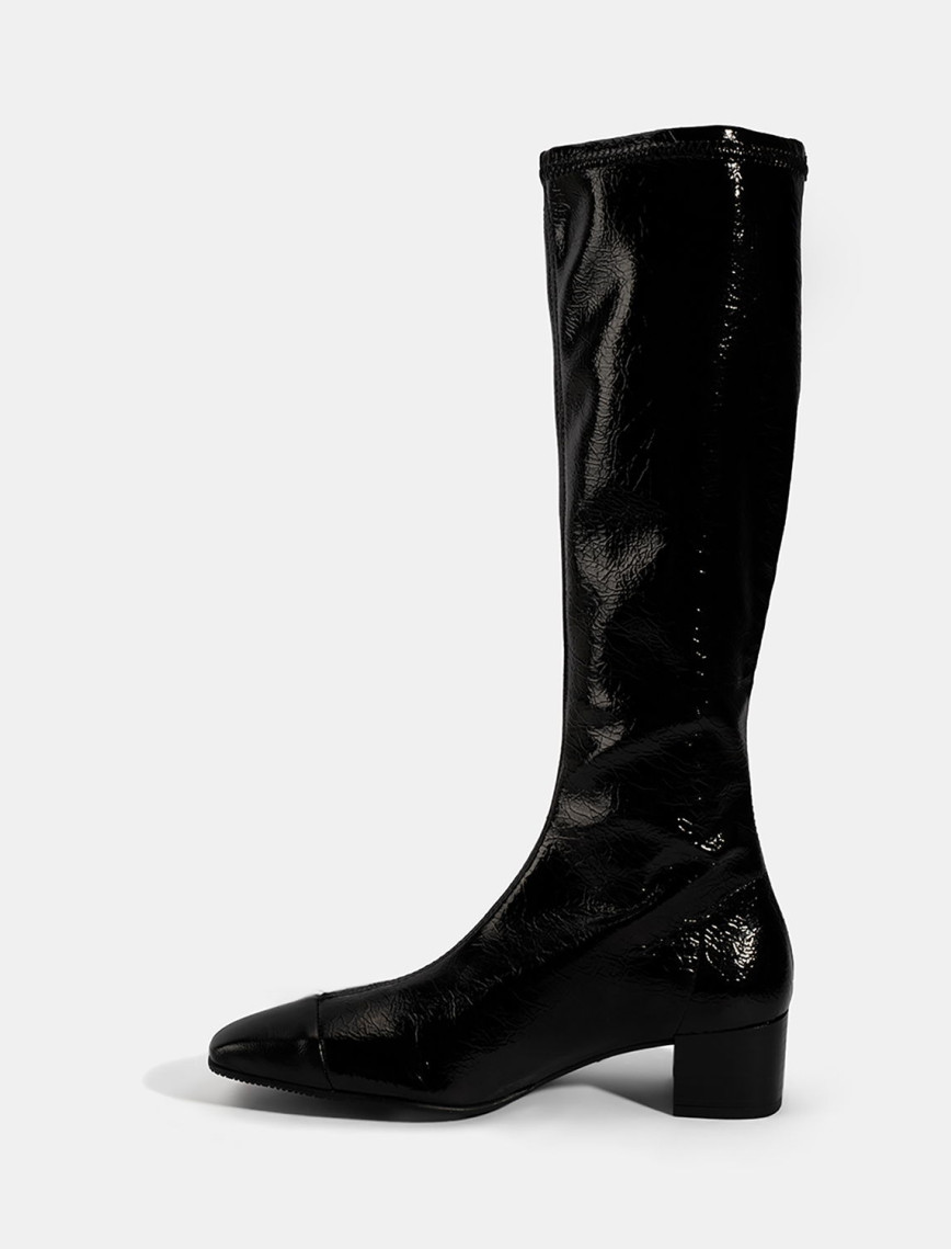 Kadın Siyah Kalın Topuklu Stretch Çizme Kadın Siyah Kalın Topuklu Stretch Çizme